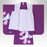 紫に桜鶴